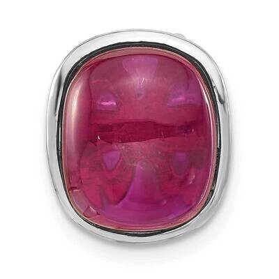 Synthetic Red Bead Chain Slide Pendant Sterling Silver Polished QP4284, MPN: QP4284,