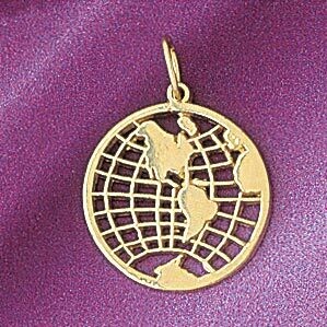 Dazzlers Jewelry Earth Pendant Necklace Charm Bracelet in Yellow, White or Rose Gold 6288, MPN: DZ-…