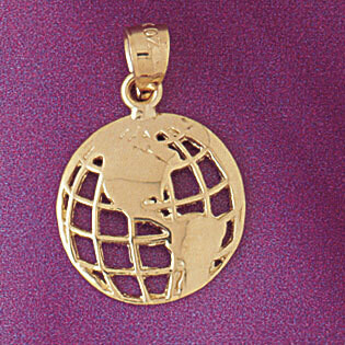 Dazzlers Jewelry Earth Pendant Necklace Charm Bracelet in Yellow, White or Rose Gold 5679, MPN: DZ-…