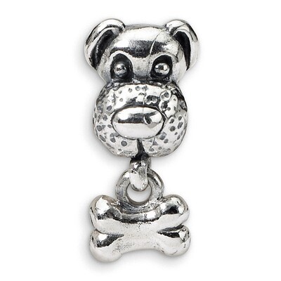 Dog &amp; Bone Bead - Sterling Silver QRS723, MPN: QRS723, 883957727103