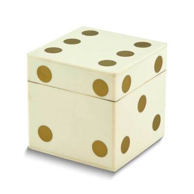 Gold-tone Bone Dice Box GM26075, MPN: GM26075,