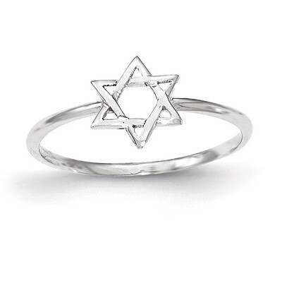 Polished Star of David Ring 14k white Gold K5733, MPN: K5733, 191101457241