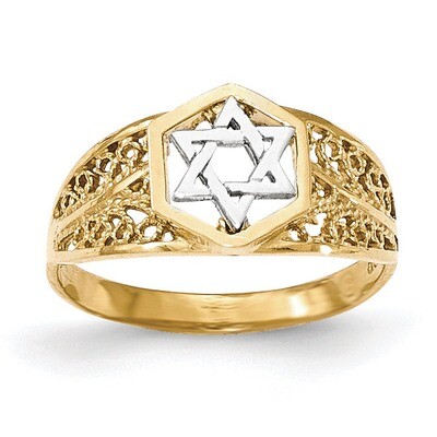 Polished Star of David Ring 14k Two-Tone Gold K5737, MPN: K5737, 191101008924