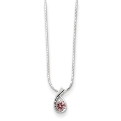 18 Inch Pink Diamond Pendant Sterling Silver QH640-18, MPN: QH640-18, 883957955070