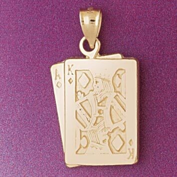 Dazzlers Jewelry Ace King Diamond Pendant Necklace Charm Bracelet in Yellow, White or Rose Gold 544…