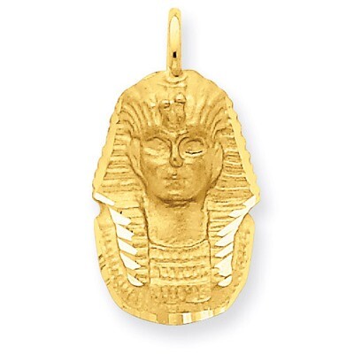 Satin Diamond-cut King Tut Charm 14k Gold C1736, MPN: C1736, 883957855943