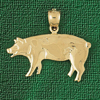 Dazzlers Jewelry Pig Pendant Necklace Charm Bracelet in Yellow, White or Rose Gold 2570, MPN: DZ-25…