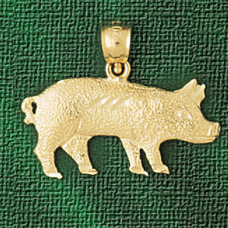Dazzlers Jewelry Pig Pendant Necklace Charm Bracelet in Yellow, White or Rose Gold 2571, MPN: DZ-25…