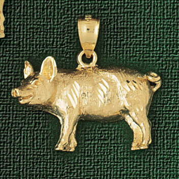 Dazzlers Jewelry Pig Pendant Necklace Charm Bracelet in Yellow, White or Rose Gold 2558, MPN: DZ-25…