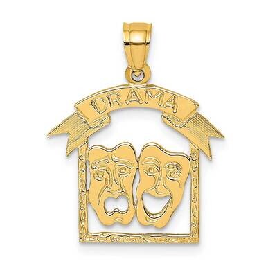 Comedy Tragedy Drama Story In Frame Charm 14k Gold D4260, MPN: D4260, 637218014552