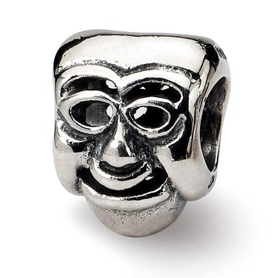 Comedy Mask Bead - Sterling Silver QRS293, MPN: QRS293, 883957722306