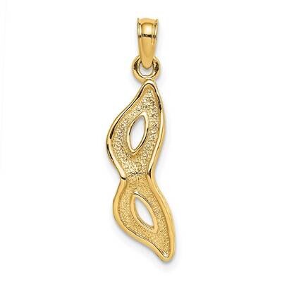 Beveled Masquerade Mask Charm 14k Gold 2-D K7315, MPN: K7315, 637218114443