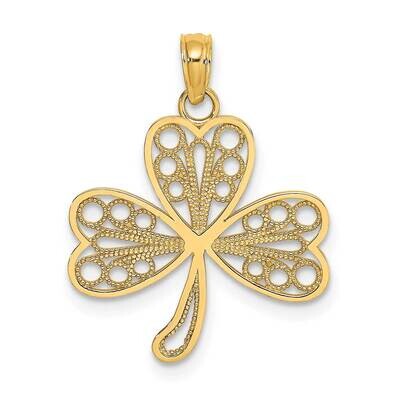 Filigree 3-Leaf Clover Charm 14k Gold K7242, MPN: K7242, 637218066704