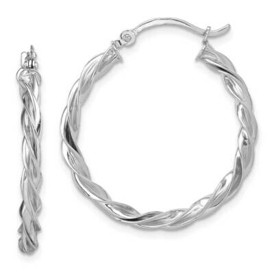 Twisted Hoop Earrings 14k White Gold Polished TF1607W, MPN: TF1607W, 883957933511