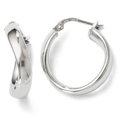Leslie&#39;s Polished Twisted Hoop Earrings - Sterling Silver HB-QLE254, MPN: QLE254, 886774569697