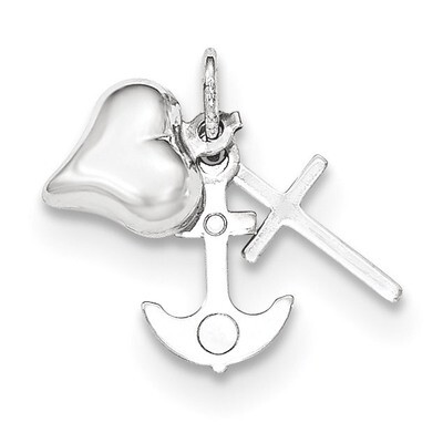 Heart, Cross and Anchor Pendant 14k white Gold K5162, MPN: K5162, 886774256719