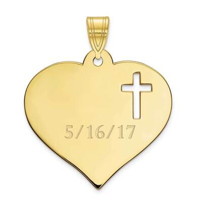 Personalized Heart with Cut Out Cross Pendant 10k Gold 10XNA787Y, MPN: 10XNA787Y,