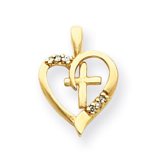 Diamond Heart &amp; Cross Pendant 14k Gold XP1769AA, MPN: XP1769AA, 883957236582