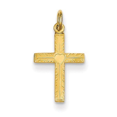 Heart Cross Charm 14k Gold XR185, MPN: XR185, 883957486413