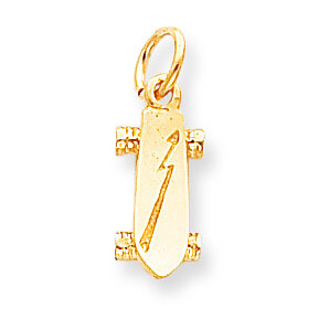 Solid 3-Dimensional Skateboard Charm 10k Gold 10C867, MPN: 10C867, 883957430058