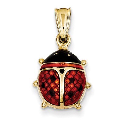 Enameled Ladybug Charm 14k Gold K261, MPN: K261, 869786454199