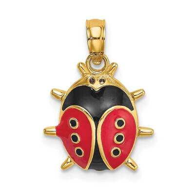 Enamel Ladybug Charm 14k Gold 3-D K7068, MPN: K7068, 637218155842