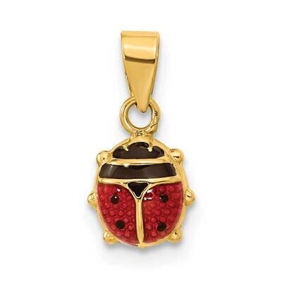 Red Black Enamel Ladybug Pendant 14k Gold Polished XCH689, MPN: XCH689, 196904073148