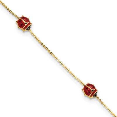 Enameled Ladybugs 6.5 Inch with .75 Inch Extender Bracelet 14k Gold Polished FB1879-6.5, MPN: FB187…