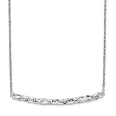 Hammered Bar Adjustable Necklace Sterling Silver QG5502-19, MPN: QG5502-19, 886774103266