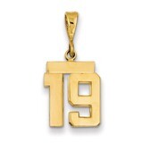 Number 19 Charm 14k Gold Small Polished SP19, MPN: SP19, 883957140803