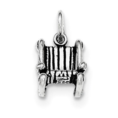 Antiqued Rocking Chair Pendant Sterling Silver QC8803