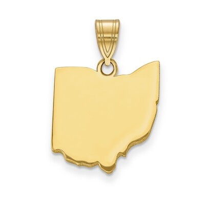 Ohio State Pendant Charm 14k Yellow Gold Engravable XNA707Y-OH, MPN: XNA707Y-OH, 886774754178