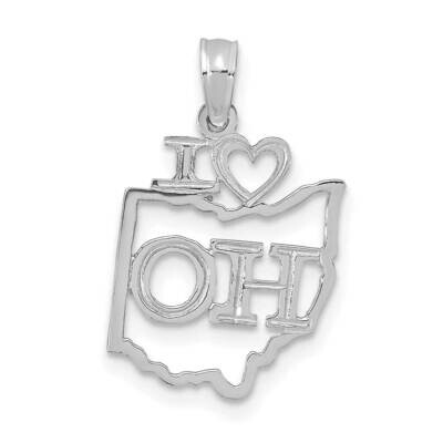 Ohio State Pendant 14k White Gold Solid D1182W, MPN: D1182W,