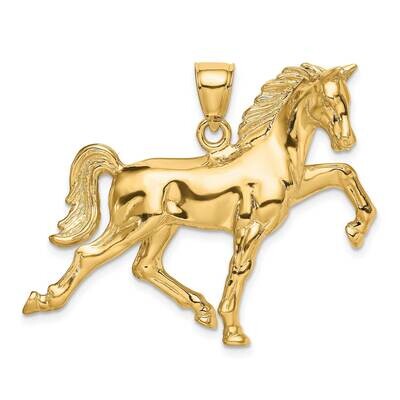Hollow Polished 3-Dimensional Horse Charm 14k Gold C2411, MPN: C2411, 196904084588