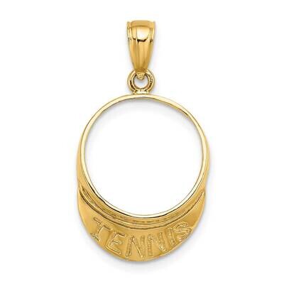 3-Dimensional Tennis Visor Charm 14k Gold Solid Polished C2627, MPN: C2627,
