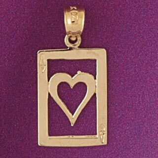 Dazzlers Jewelry Ace Of Heart Pendant Necklace Charm Bracelet in Yellow, White or Rose Gold 5452, M…