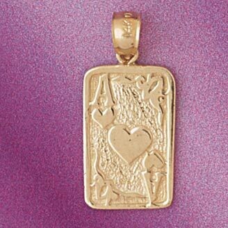 Dazzlers Jewelry Ace Heart Pendant Necklace Charm Bracelet in Yellow, White or Rose Gold 5449, MPN:…