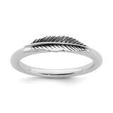 Feather Ring Sterling Silver Antiqued QSK1939, MPN: QSK1939, 191101721212