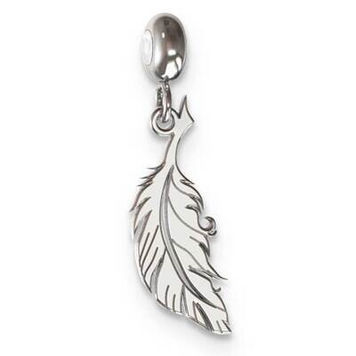 Memi Feather Charm Sterling Silver Rhodium-plated ME108-SS, MPN: ME108-SS,