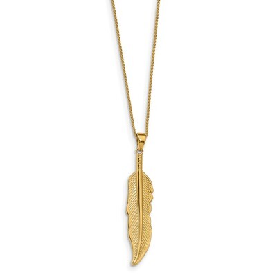 Leslie&#39;s Feather Pendant 14k Gold HB-LF925, MPN: LF925, 196904089354