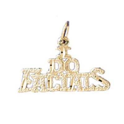 Dazzlers Jewelry I Do Facials Pendant Necklace Charm Bracelet in Yellow, White or Rose Gold 10745, …