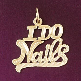 Dazzlers Jewelry I Do Nails Pendant Necklace Charm Bracelet in Yellow, White or Rose Gold 6362, MPN…
