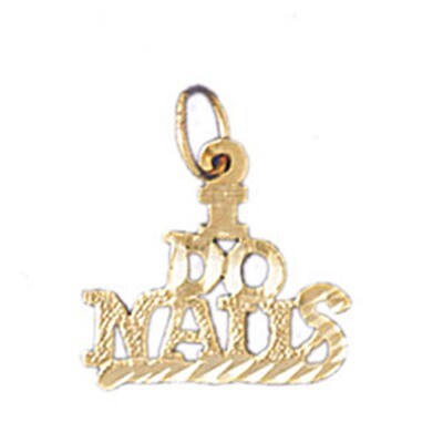 Dazzlers Jewelry I Do Nails Pendant Necklace Charm Bracelet in Yellow, White or Rose Gold 10746, MP…
