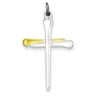Vermeil Nail Cross Pendant Sterling Silver QC3265, MPN: QC3265, 883957317151