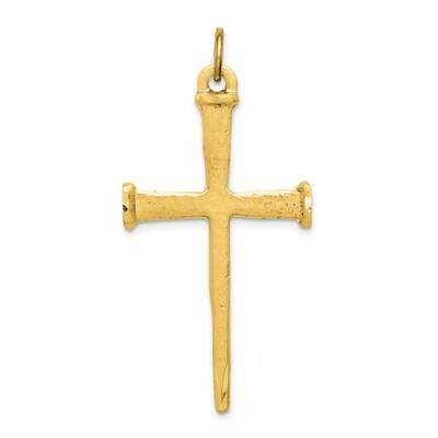 Nail Cross Pendant Sterling Silver Gold-Plated QC3266GP, MPN: QC3266GP,