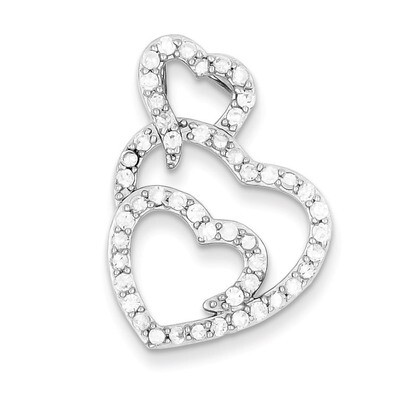 Multi Hearts Clear Diamond Slide Pendant Sterling Silver QP2078, MPN: QP2078, 883957537504