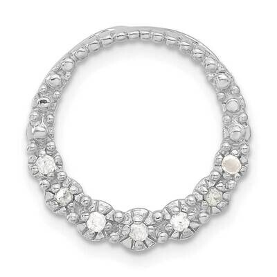 CZ Circle Chain Slide Pendant Sterling Silver QP1426, MPN: QP1426,