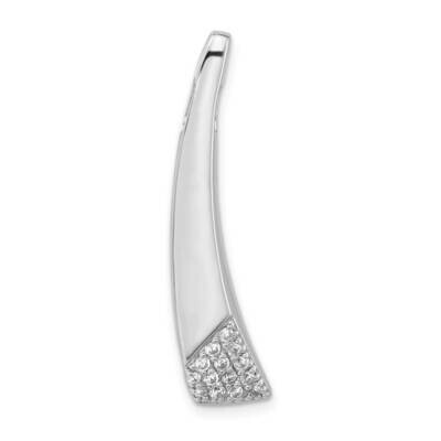 Polished Fancy CZ Chain Slide Pendant Sterling Silver Rhodium-Plated QP4153, MPN: QP4153,
