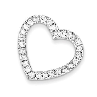 Heart Slide Pendant Sterling Silver Diamond QP756, MPN: QP756, 191101280252