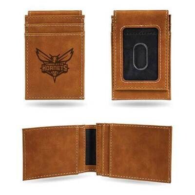 NBA Charlotte Hornets Brown Faux Leather Front Pocket Wallet GC7445, MPN: GC7445, 767345894878